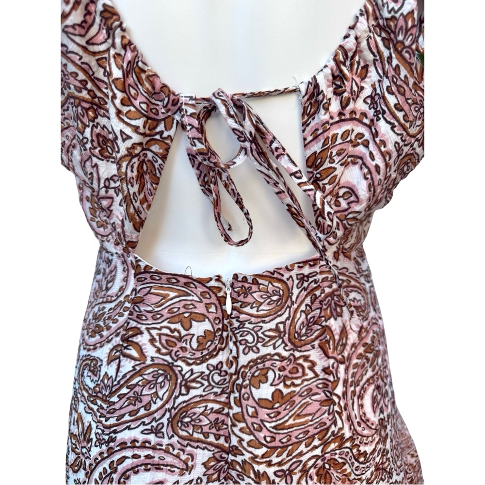 MINKPINK Paisley Ruffle Midi Dress Boho Style Size M - Picture 6 of 9